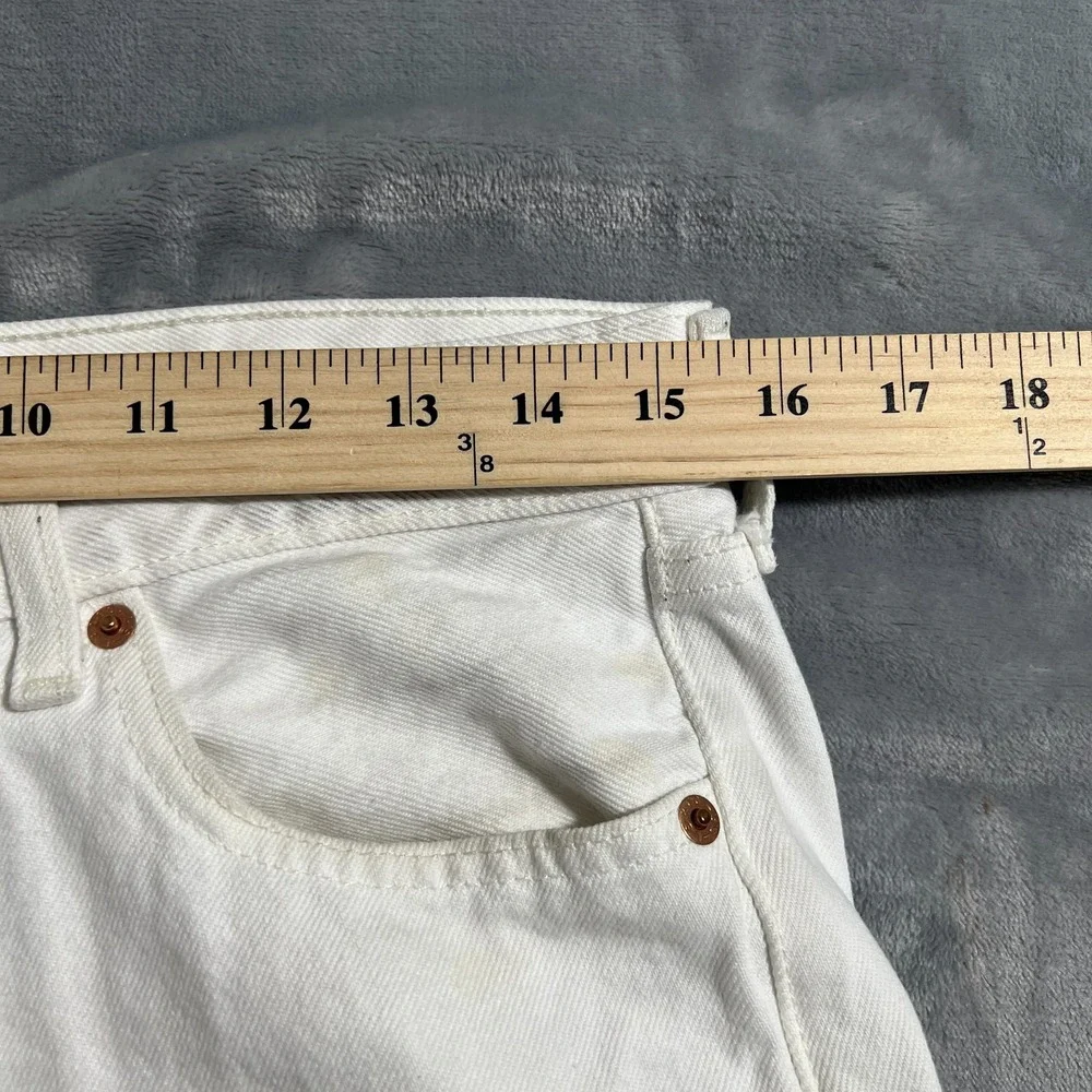 Levis 501 White Jeans Mens 30x32 Straight Original Fit Denim Button Fly